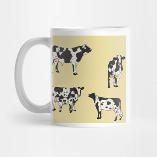 Holstein Cows Pattern Yellow Mug